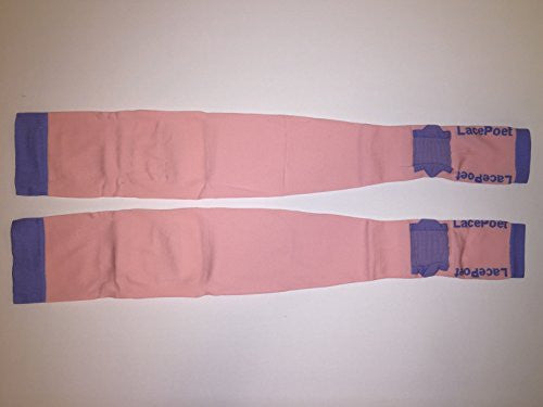 Lace Poet Pink Yoga/Sleep Thigh-High Compression Toeless Socks