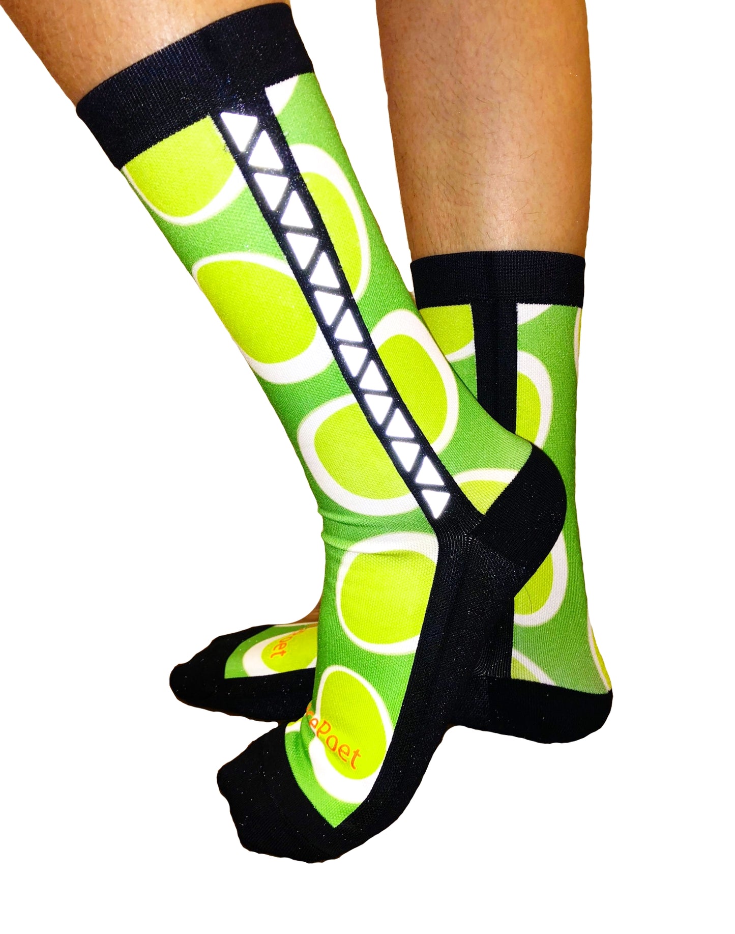 Lace Poet Designer Reflective Stripe Compression Crew Socks