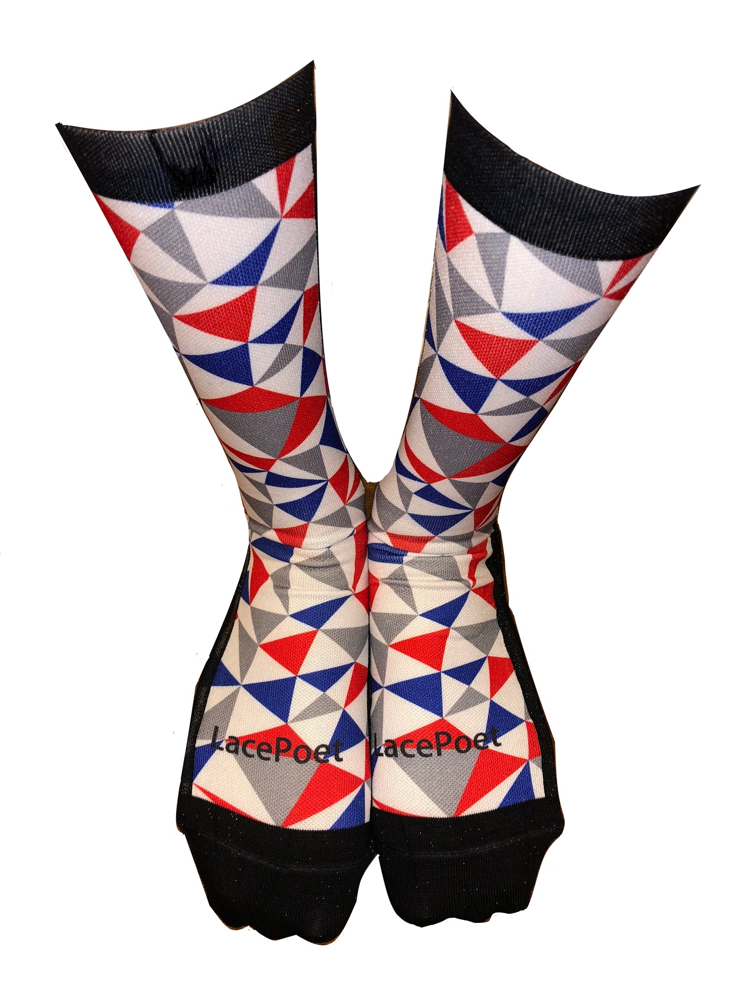 Lace Poet Designer Reflective Stripe Compression Crew Socks