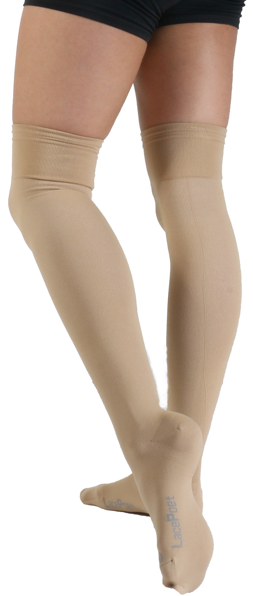 Lace Poet Surgical Over the Knee Compression Socks - TAN – LacePoet