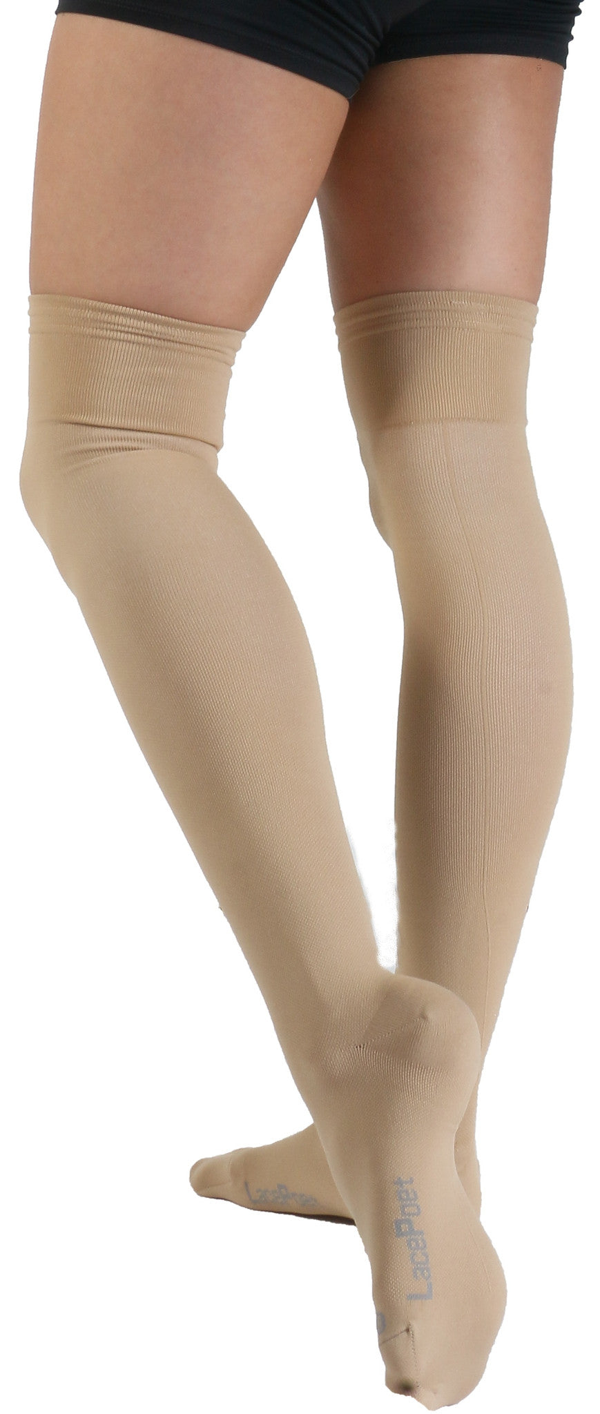 Lace Poet Surgical Over the Knee Compression Socks - TAN