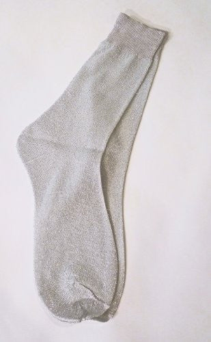 Silver Metallic Soft Loose Knit Socks S-M