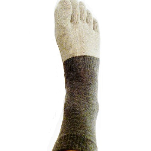 Ankle-High Gray/Black Bamboo Toe Socks