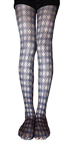 Lace Poet Golden/Blue Japanese Kimono Pattern Leggings/Tights