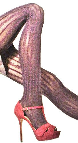 Lace Poet Purple Chanti Embroidered Victorian Art Tights