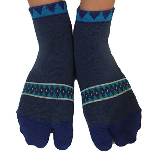Tabi Socks- Comfortable Soft Blue Ankle-High Toe Socks