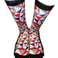 Lace Poet Designer Reflective Stripe Compression Crew Socks