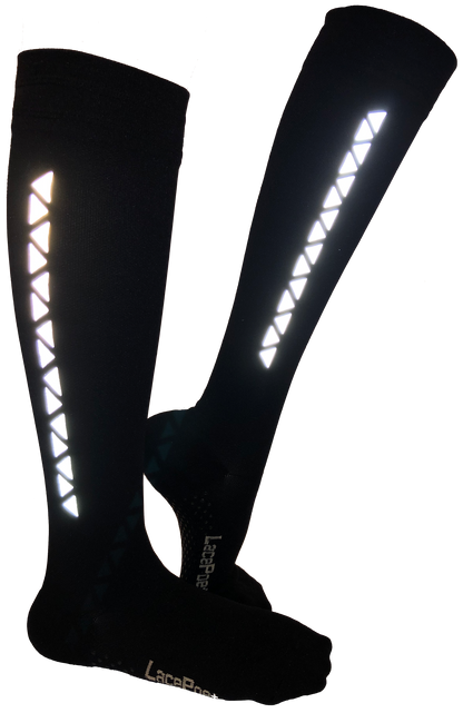 Lace Poet Reflective Knee High Compression Sport Socks