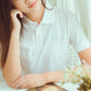 Lace Poet Women Golf Polo Shirt - Angel White