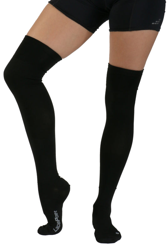 Lace Poet Surgical Over the Knee Compression Socks - BLACK